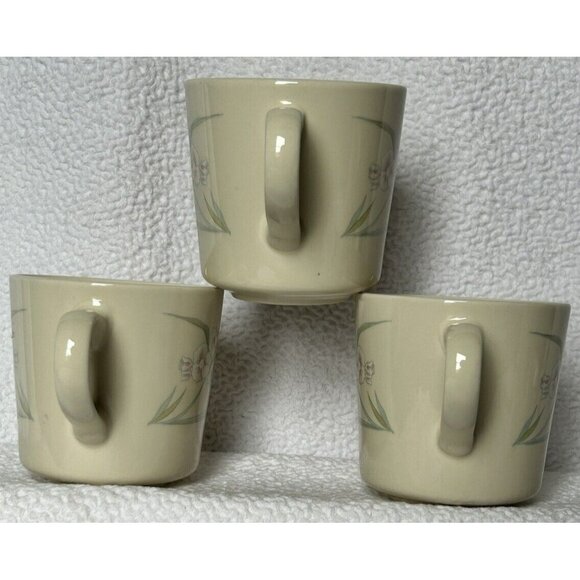 Corelle By Corning Coffee Cups Spring Pond Pattern Introduced 1985 Set Of Three - Picture 4 of 11